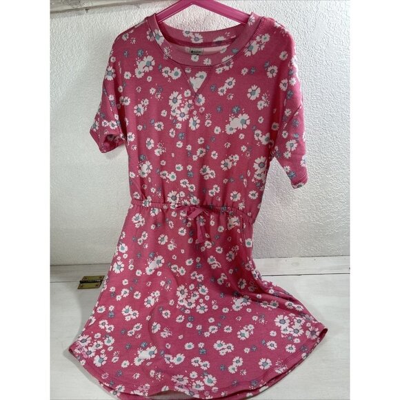 Members Mark Girls My Favorite French Terry Coverup Dress Pink Floral Size 6-6X - Picture 1 of 5